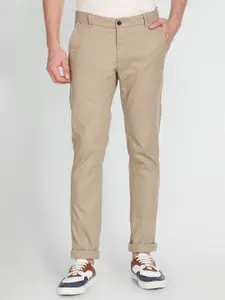 Arrow Sport Men Low-Rise Bronson Slim Fit Dobby Casual Trousers