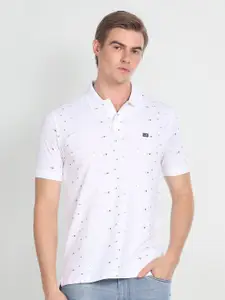 Arrow Sport Geometric Printed Polo Collar Pure Cotton T-shirt