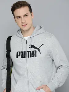Puma Essential Big Logo Full-Zip Outdoor Brand Logo Long Sleeves Hooded Tailored Jacket