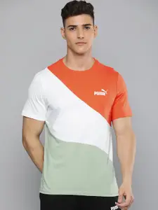 Puma Pure Cotton Colourblocked Regular Fit Outdoor T-shirt