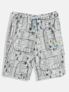 Puma Boys Typography Printed Loose Fit Shorts