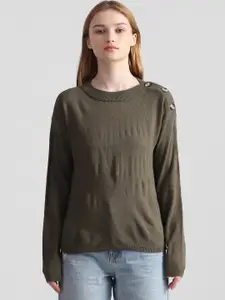 ONLY Jdylaura L/S O-Neck Button Detail Long Sleeves Acrylic Pullover