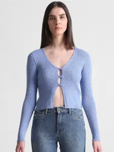 ONLY Women Ribbed Crop Cardigan Sweater