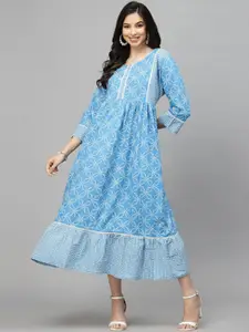 Stylum Bandhani Printed Fit & Flare Ethnic Dress