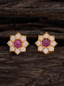 Kushal's Fashion Jewellery 92.5 Pure Silver Floral Studs Earrings