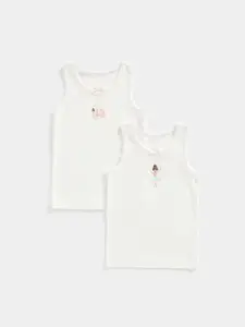 mothercare Girls Pack of 2 Printed Sleeveless Pure Cotton Camisoles