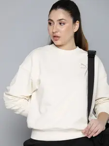 Puma Pure Cotton Drop Shoulder Sleeves Oversized Sweatshirt