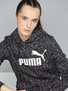 Puma Essentials+ Animal Printed Brand Logo Detail Hoodie