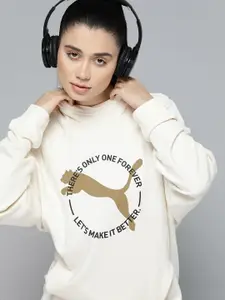 Puma Women Brand Logo Printed Hooded Sweatshirt