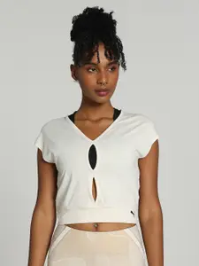 Puma Studio Yogini Lite Trend Extended Sleeves Cut-Out Yoga Crop Top