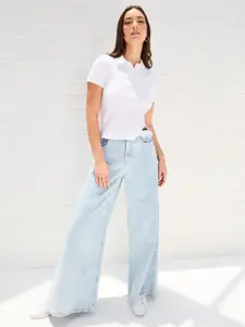 Styli Self Design Polo Collar T-shirt