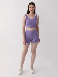 DKGF FADKGF FASHION Round Neck Sleeveless Top & Shorts