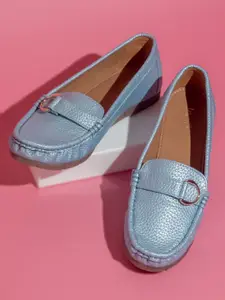 Inc 5 Women Textured Embellished Memory Foam Insole Penny Loafers