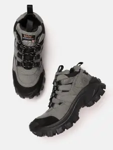 Woodland Men Textured Leather Trekking Shoes