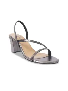 SOLES Embellished Block Heels With Backstrap