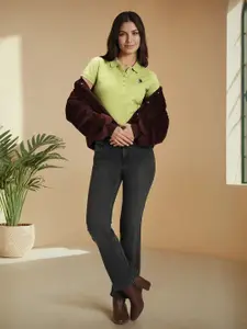 U.S. Polo Assn. Women Light Fade Mid-Rise Cropped Bootcut Stretchable Jeans