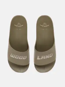 Woodland Men Brand Logo Printed Sliders