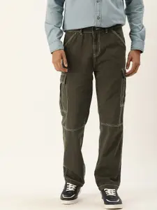 Bene Kleed Relxed Fit Cotton Cargos Trousers with Contrast stitch