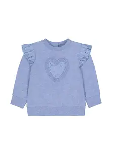 mothercare Girls Self Design Pure Cotton Sweatshirt