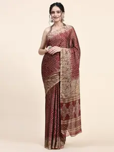 RACHNA Geometric Printed Poly Chiffon Saree