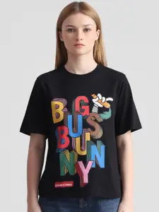 ONLY Bugs Bunny Printed Loose -Fit Knitted Cotton T-Shirt