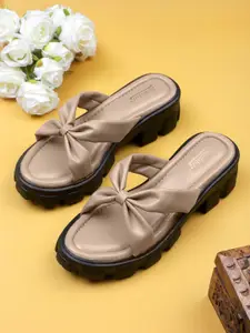 Roadster Beige Open Back Platform Heels