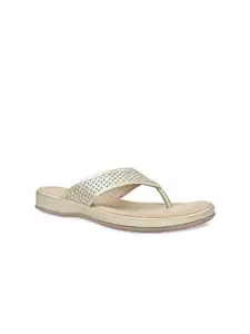 Rocia Textured Open Toe Flats With Laser Cuts