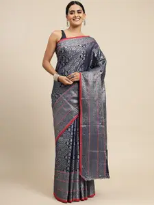 SGF11 Ethnic Motif Woven Design Zari Pure Silk Kanjeevaram Saree