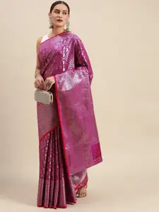 SGF11 Ethnic Motifs Woven Design Zari Pure Silk Kanjeevaram Saree