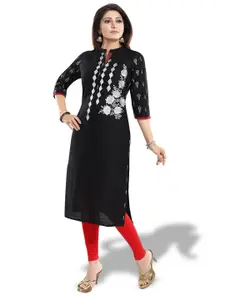 keshubaba Ethnic Motifs Printed Embroidered Straight Kurta
