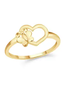 Vighnaharta Gold-Plated Butterfly Finger Ring