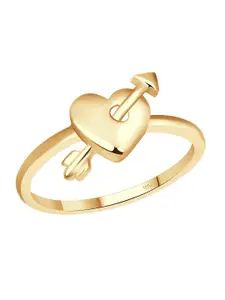 Vighnaharta Gold Plated Heart Shaped Finger Ring