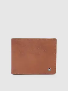 Louis Philippe Men Textured Leather Two Fold Wallet