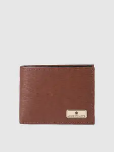 Louis Philippe Men  Abstract Textured Leather Two Fold Wallet