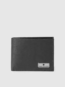 Louis Philippe Men Abstract Textured Leather Two Fold Wallet