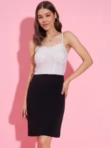 StyleStone White Shoulder Straps Sheath Dress