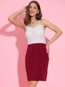 StyleStone White Shoulder Straps Sheath Dress