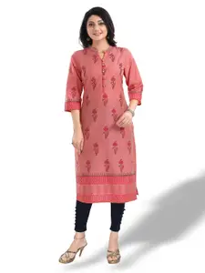keshubaba Floral Printed Straight Pure Cotton Kurta