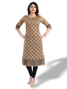 keshubaba Ethnic Motifs Printed Keyhole Neck Kurta