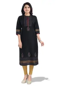 keshubaba Floral Printed Cotton Silk Kurta