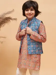 VASTRAMAY Boys Printed Nehru Jacket