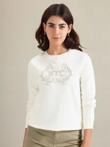 U.S. Polo Assn. Women Typography Printed Cotton Pullover