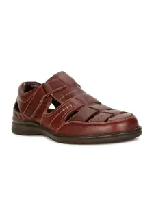 Hush Puppies Leather Velcro Shoe-Style Sandals
