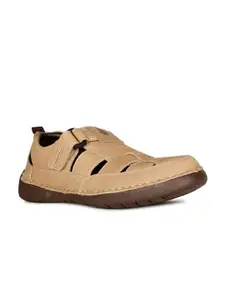 Hush Puppies Leather Shoe-Style Velcro Sandals