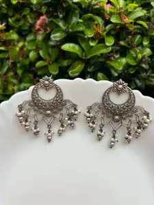 LAIDA Silver-Plated Oxidised Classic Chandbalis