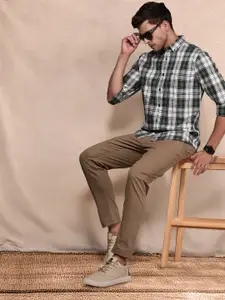 French Connection Slim Fit Button-Down Collar Checked Casual Shirt