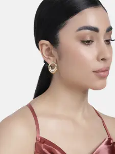 LAIDA Gold-Plated Circular Hoop Earrings