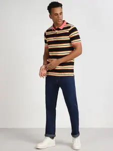 Lee Striped Polo Collar Cotton Slim Fit T-shirt