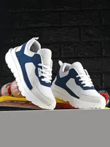 Roadster Men White & Blue Lace-Ups Sports Running Shoes