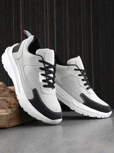 Roadster Men Grey & Black Lace-Ups Sports Running Shoes